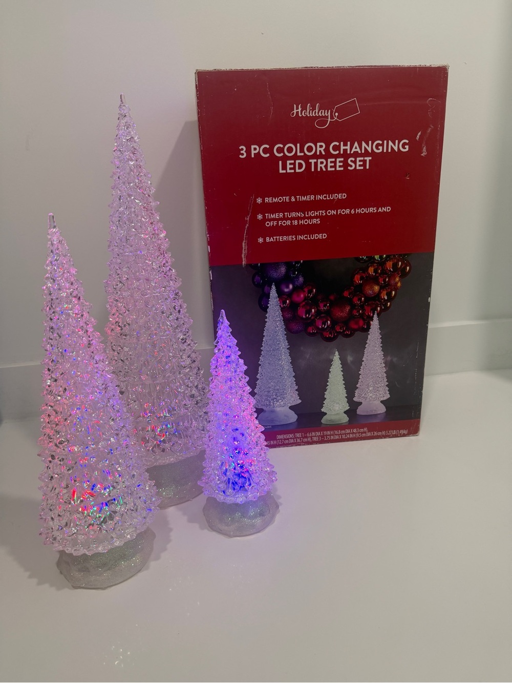 Holiday 3 PC Color Changing LED Tree Set LED Tree Set